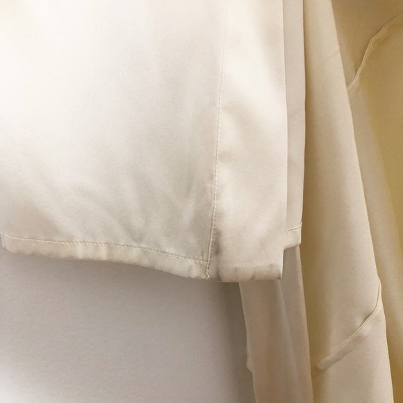 New Zara Mulberry Silk Long Belted White Robe M/L - Picture 10 of 13